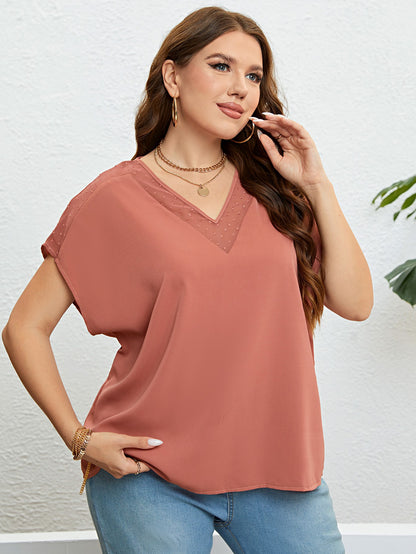 Blusa de manga corta con cuello en V