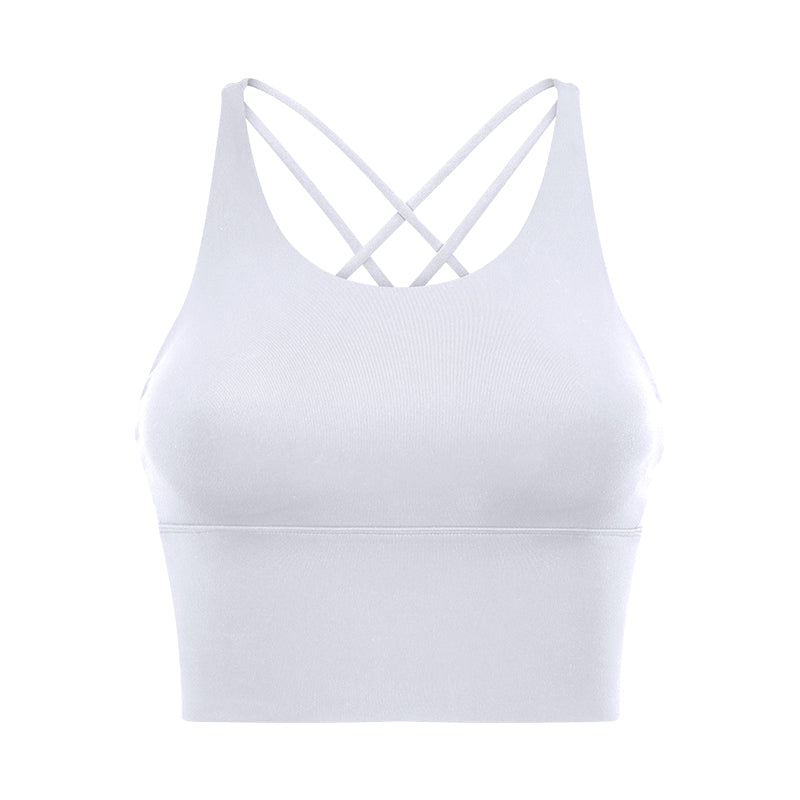 Soutien-gorge de fitness dos nu petites bretelles couleur unie