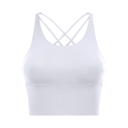 Soutien-gorge de fitness dos nu petites bretelles couleur unie