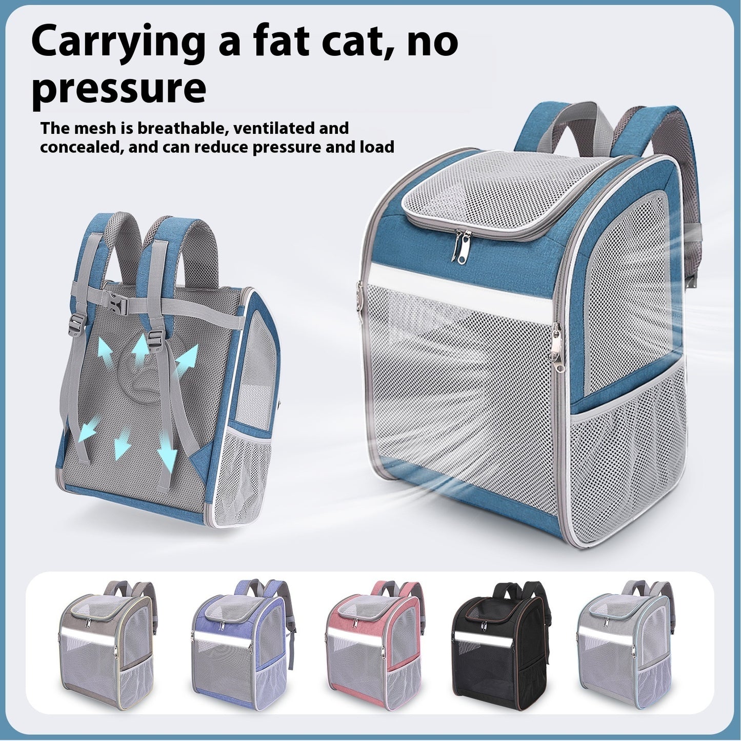 Foldable Fashion Breathable Pet Backpack For Going Out