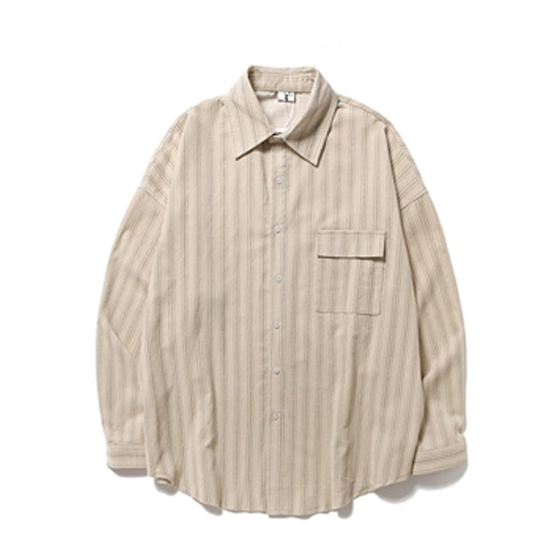 Japanese Retro Pinstripe Shirt College Style