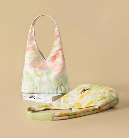 Illustration Canvas Bag Shoulder Bucket Bag