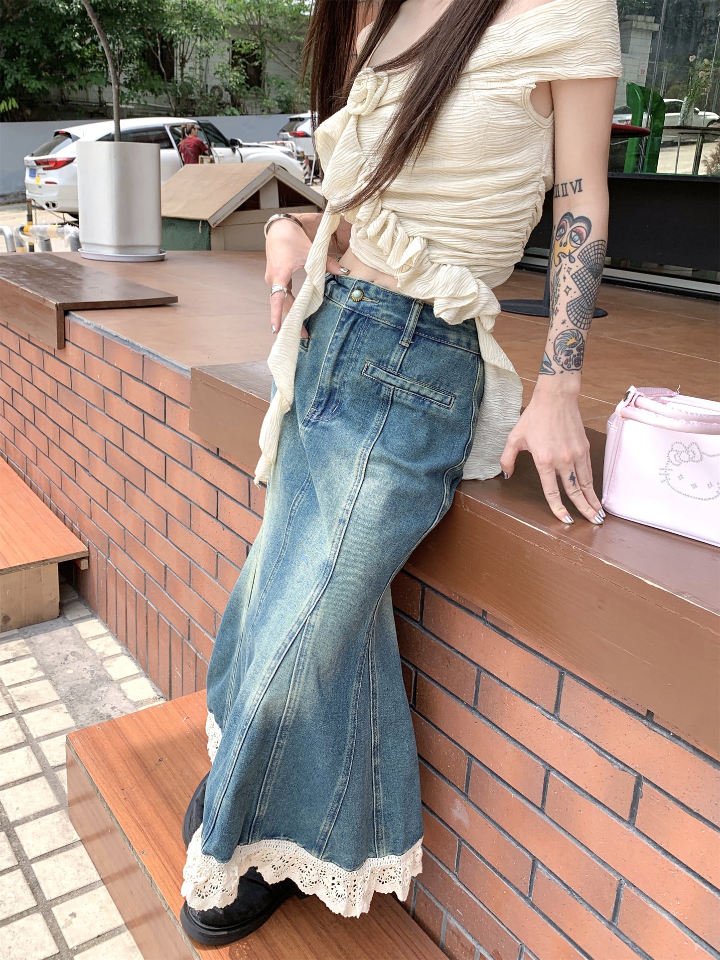 Women's Fashion Fishtail Denim Skirt Design