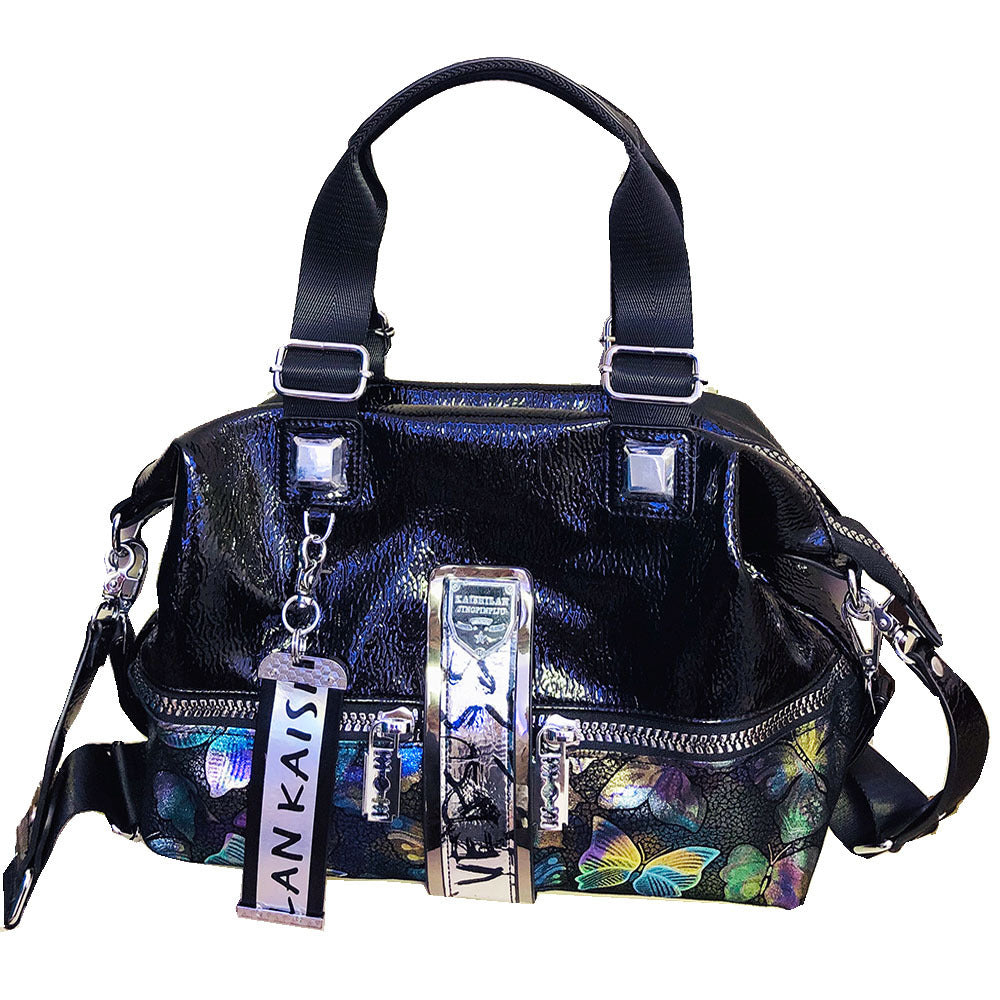 Printed Portable Western Style Soft Leather Shoulder Bag Tide