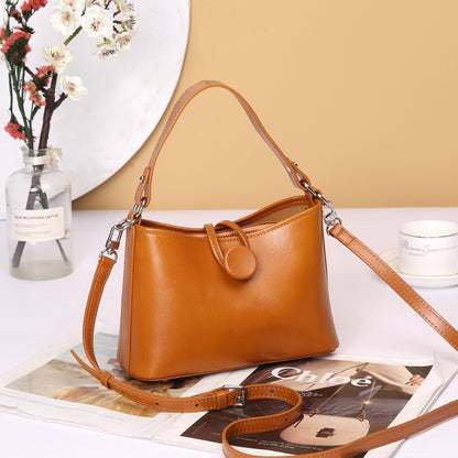 Genuine Cattlehide Leather Surface Tote Bag