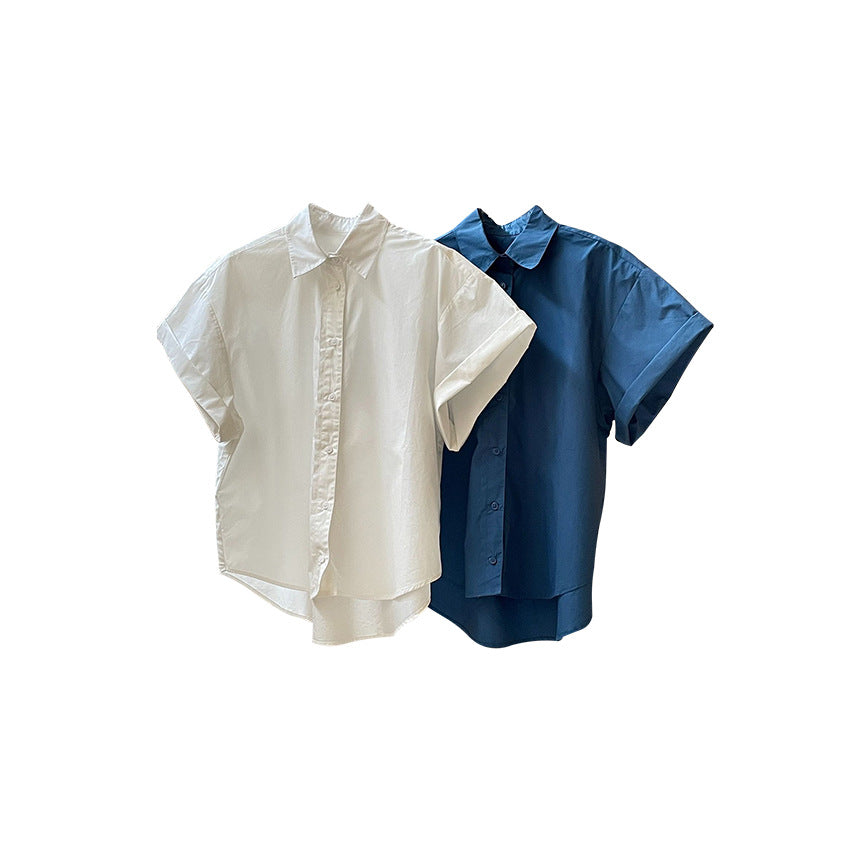 New Japanese Refreshing Casual Rolled Shirt Loose