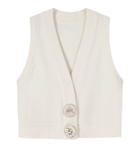 Cardigan tricoté boutonné pour la féminité