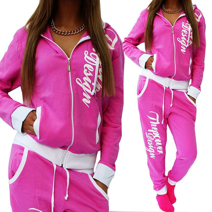 Women's Casual Knitted Sportswear Suit