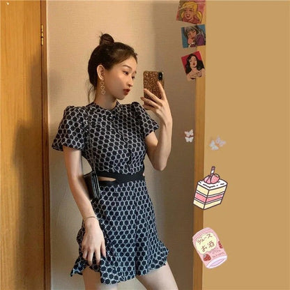 Fashionable Temperament Goddess Fan Clothes High Waist Jumpsuit