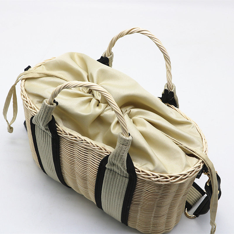 Rattan Woven One-shoulder Messenger Bag