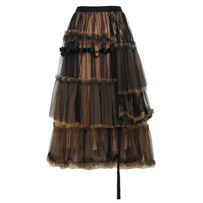 Mesh Fluffy Skirt Set For Women