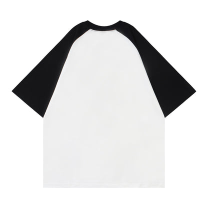 Men's And Women's Loose Fitting Pure Cotton Raglan Short Sleeves