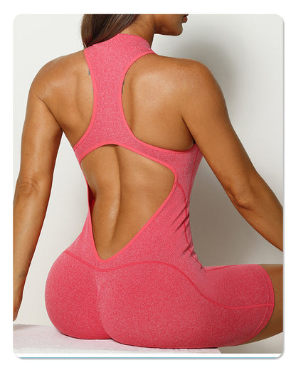 Women's Dance Zipper Tight Seamless Knitted Yoga Bodysuit