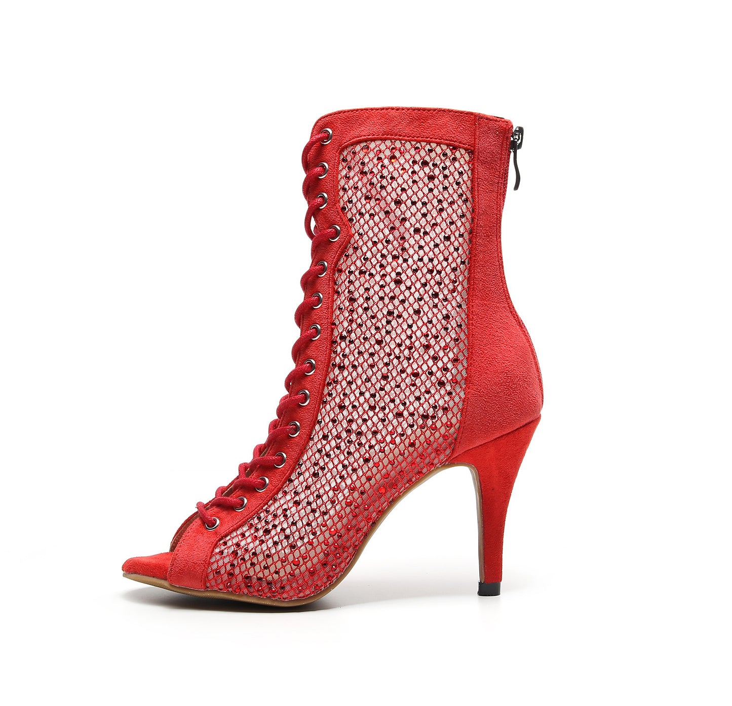 Red Hollow Summer Latin Dance High Heels