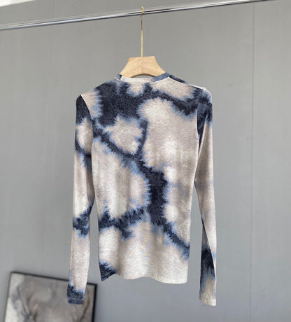 Fashion Gradient Tie Dye Bottoming Long Sleeves