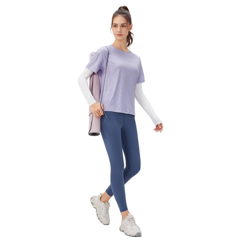 Women's Fake Two-piece Loose Sports Long Sleeve Yoga Wear