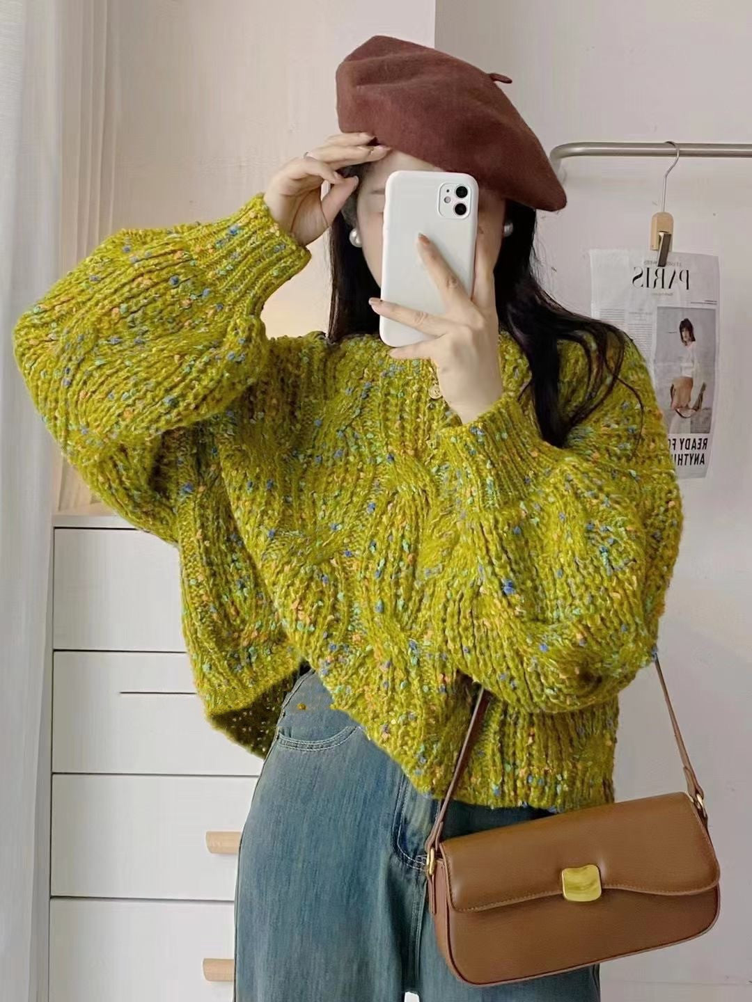 Women's Knitted Sweater Top All-matching