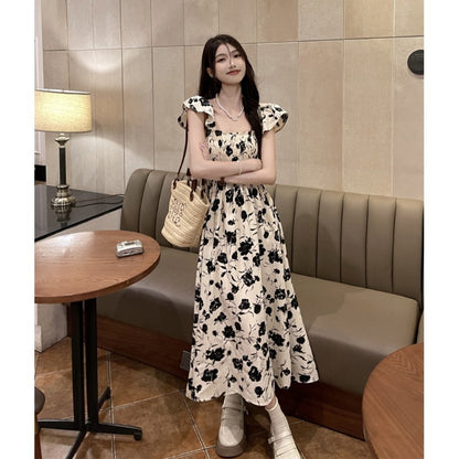 Fashion Personality French Floral Dress Women