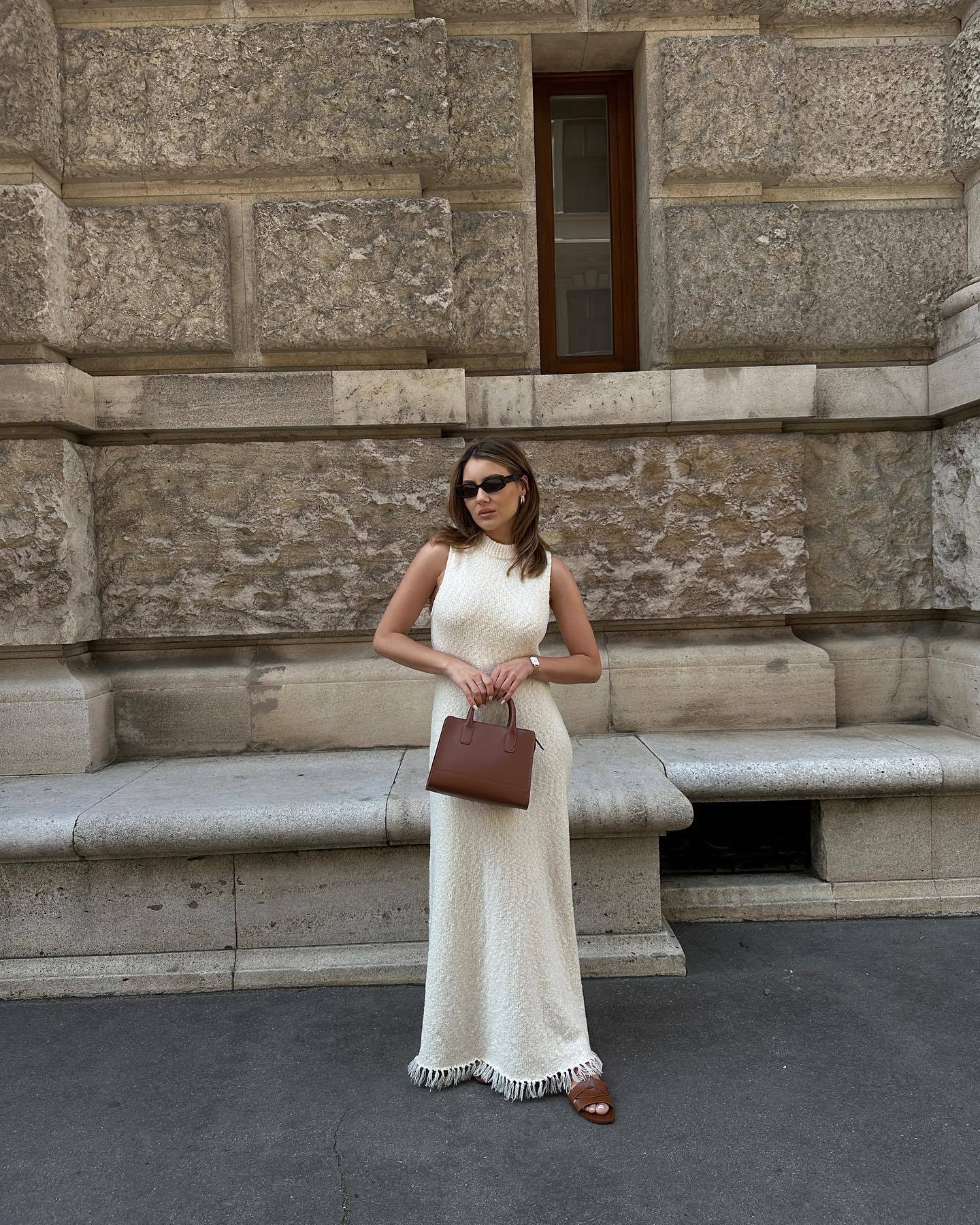 Vestido largo sin mangas con borlas de verano para mujer