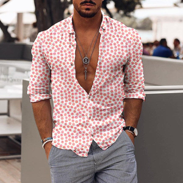 Chemise pour hommes à imprimé floral romantique de vacances