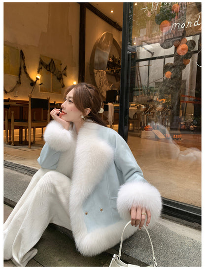 Women's Fashion And Environment-friendly Fox Fur Fur Integrated Fleece Short Wool Coat