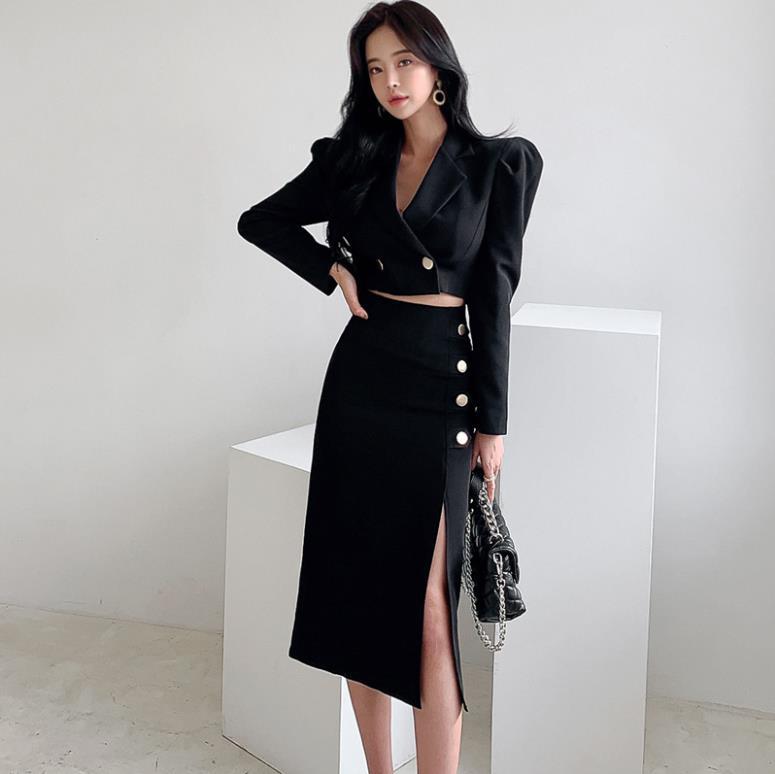 Women's Graceful And Fashionable High Waist Slimming Coat Skirt Suit