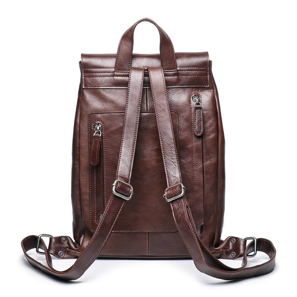 Men's Top Vegetable Tanned Cowhide Backpack