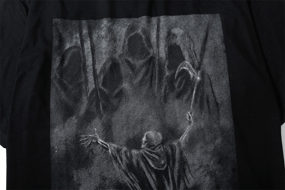 T-shirt surdimensionné à manches courtes et imprimé tête de mort