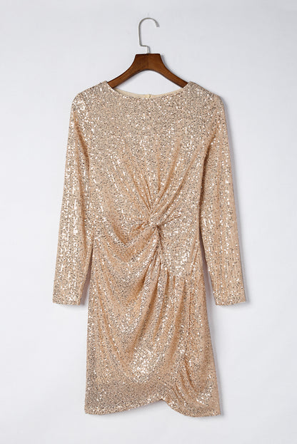 Apricot Knot Pack Hip Sequin Dress