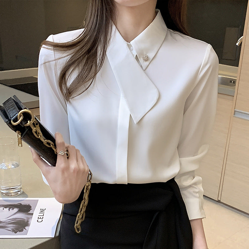 Western Style Long-sleeved Temperament Stand-up Collar Shirt