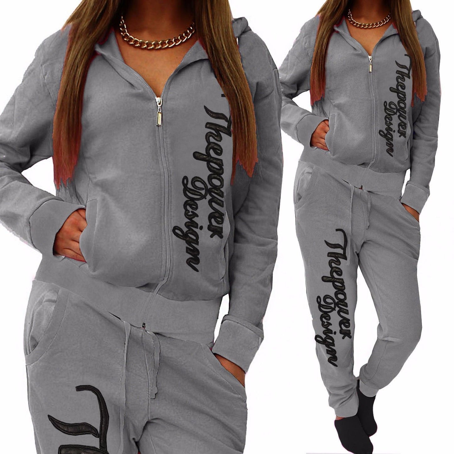 Women's Casual Knitted Sportswear Suit