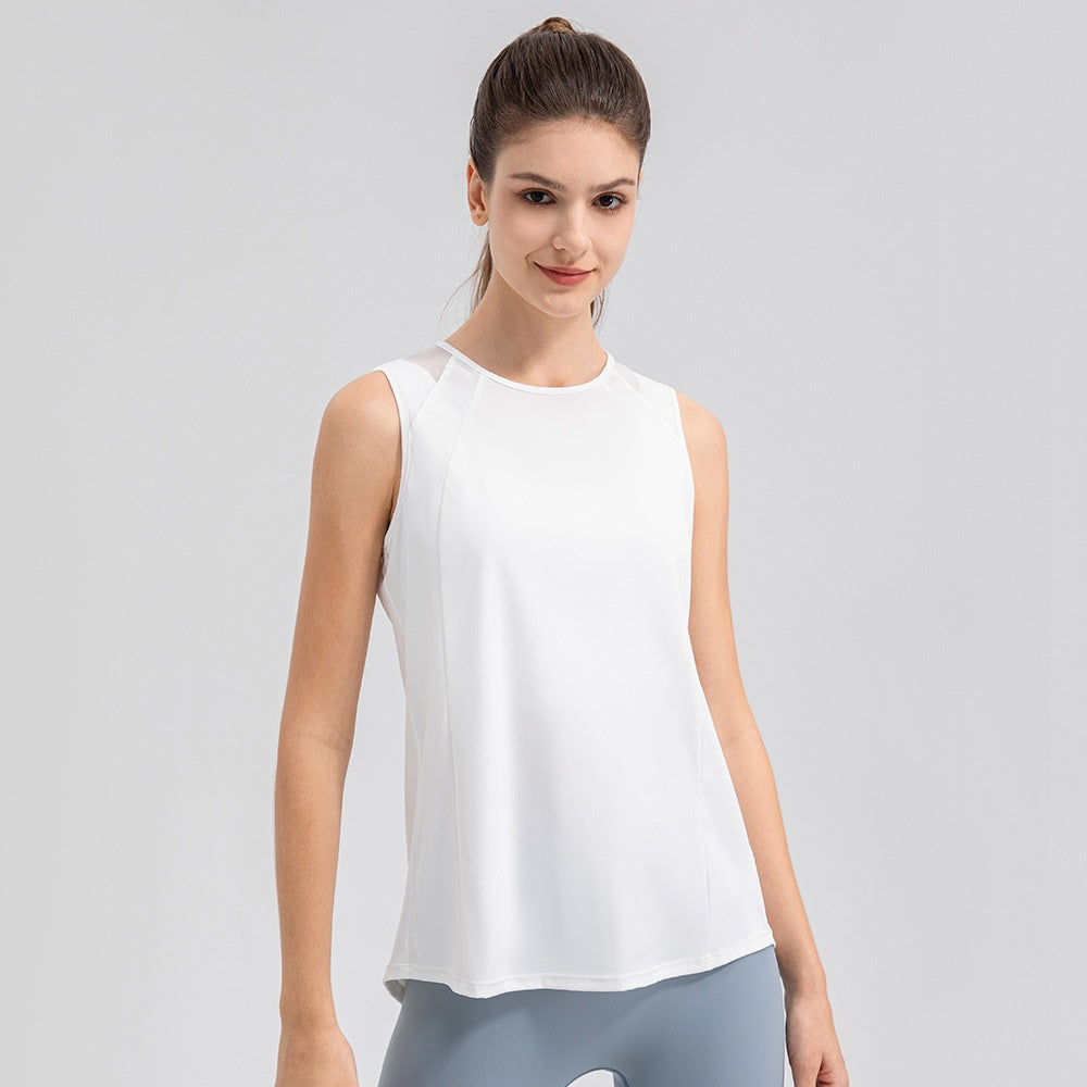 Blusa deportiva ligera de verano para mujer, chaleco de Yoga de secado rápido, Top holgado y transpirable para correr y entrenar