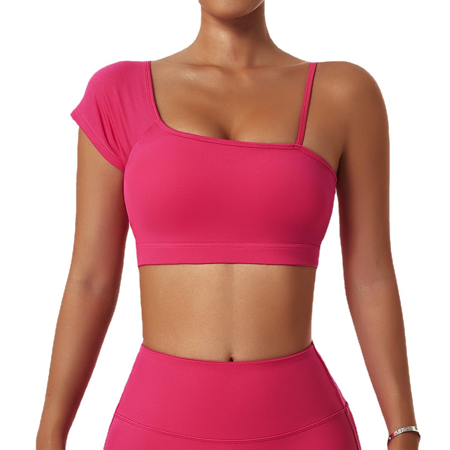 Costume de Yoga pour femmes, vêtements de course et de cyclisme, soutien-gorge de sport à épaules dénudées, collants d'entraînement de gymnastique