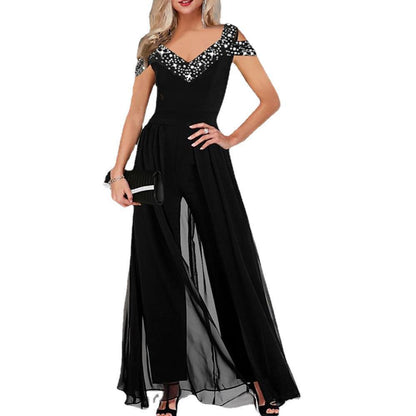 Women's Collar Strapless High Waist Jumpsuit