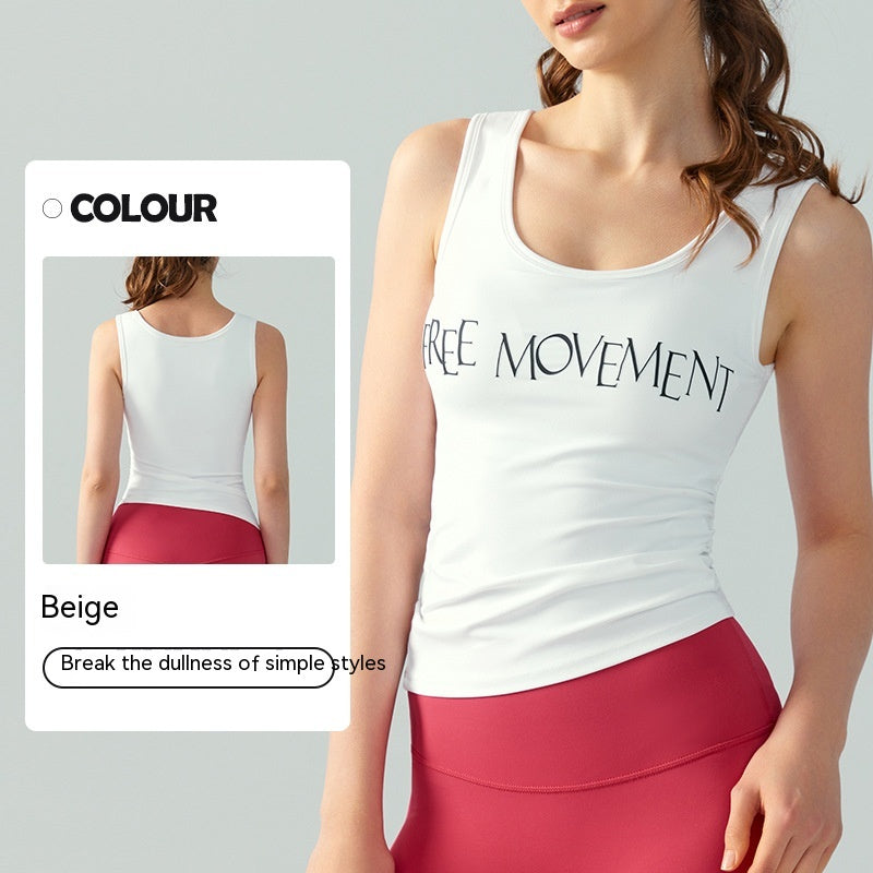 Yoga Vest Women's Fixed Cup Waist Slim Sports Top Workout Clothes