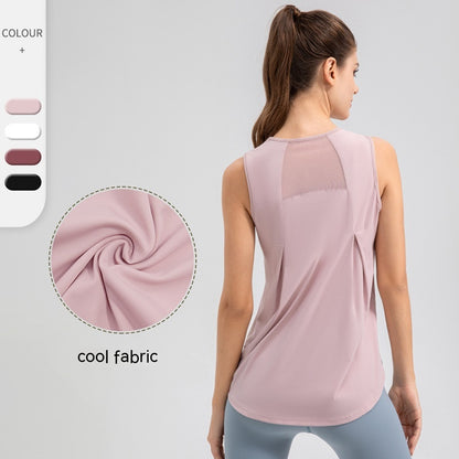 Blusa deportiva ligera de verano para mujer, chaleco de Yoga de secado rápido, Top holgado y transpirable para correr y entrenar