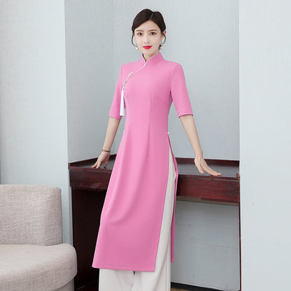 Performance Costume Short Sleeve Dress Pants Suit Women