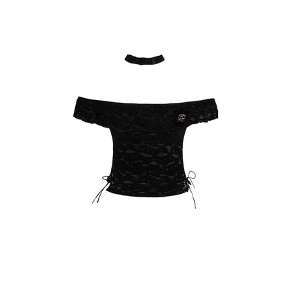 Blusa de encaje bidireccional con cuello cuadrado Design Sense Niche