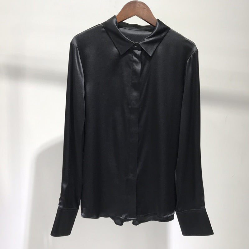 Women's High-end All-match Satin Silk Shirt