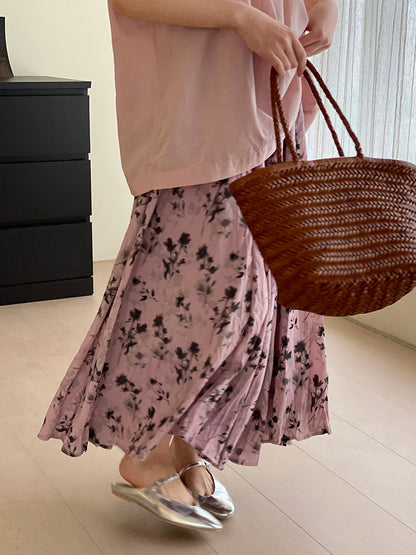 French Style Vintage Floral Skirt For Women