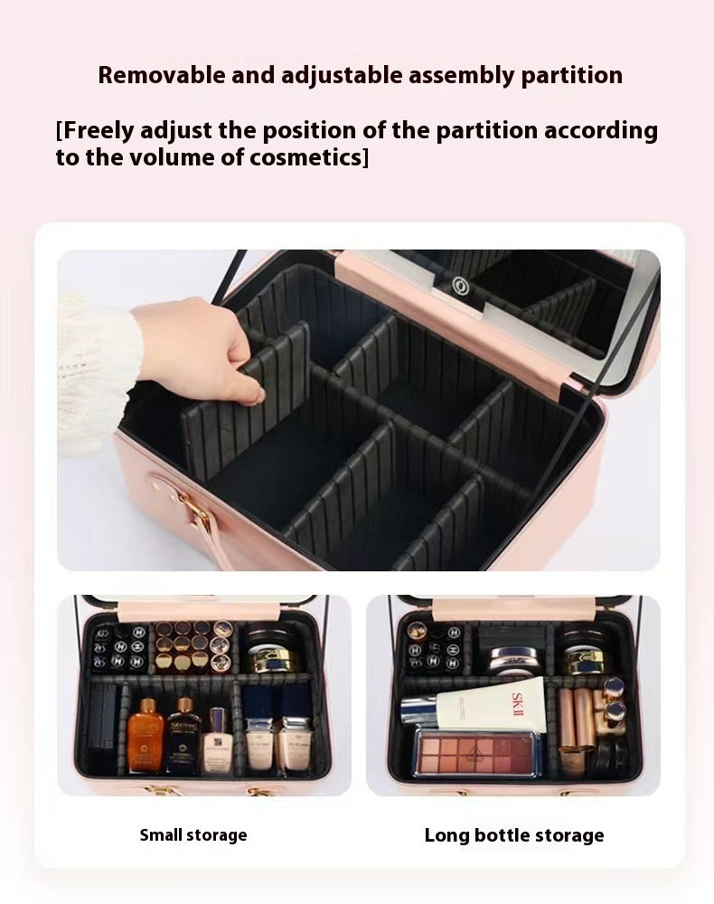 Large Capacity High-end Three Color Illuminated Makeup Box