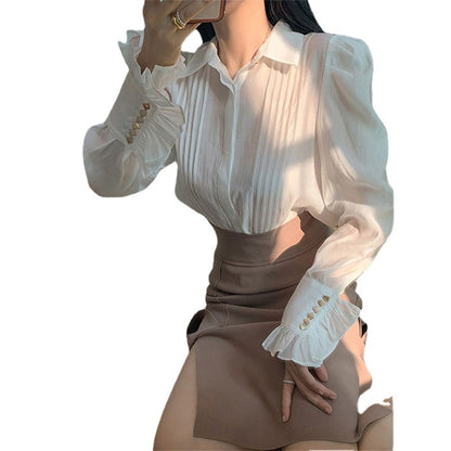 French Style Style Silk Shirt