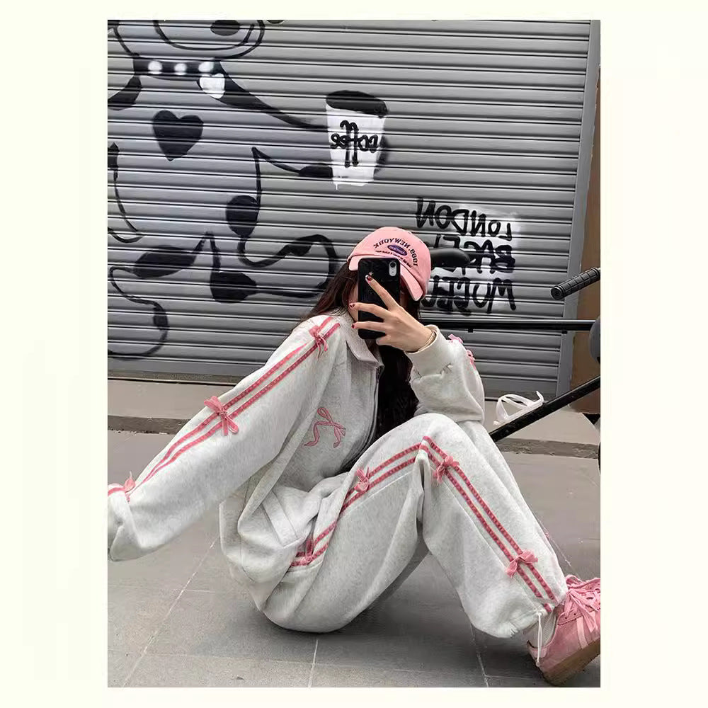 Sports And Leisure Sweater Coat Female Straight-leg Pants