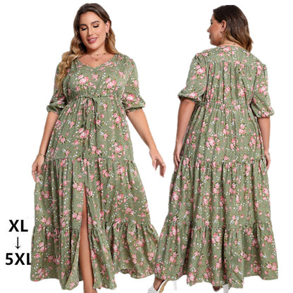 Robe ample imprimée bohème pour femmes