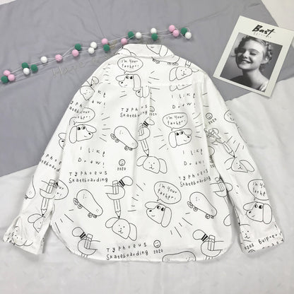 Chemise à manches longues pour fille, le chien à grosse tête qui brille, je suis la parodie de ton père