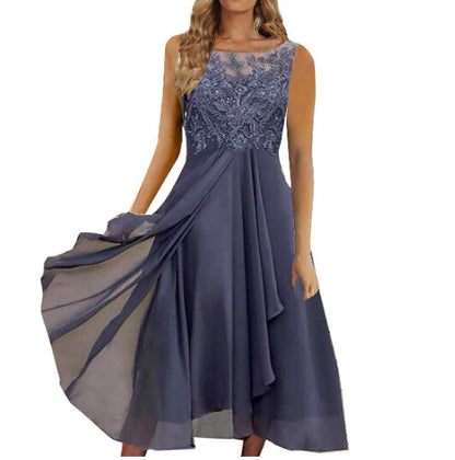 European And American-style Mid-length Chiffon Dress