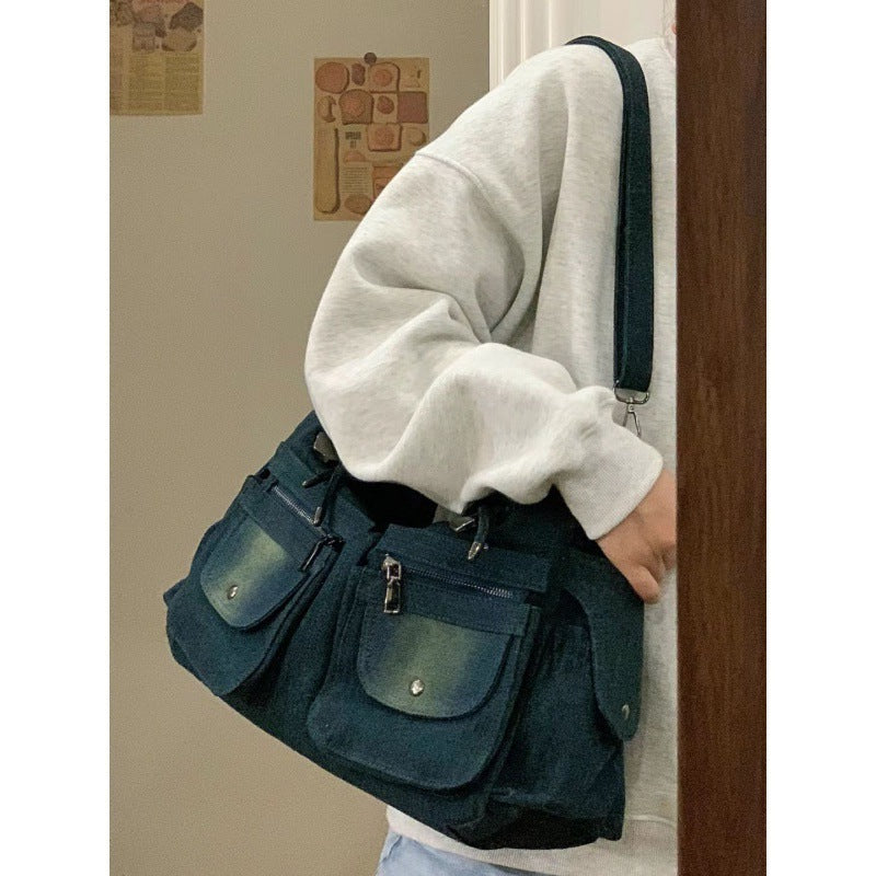 Denim Shoulder Vintage Casual All-matching Shoulder Messenger Bag