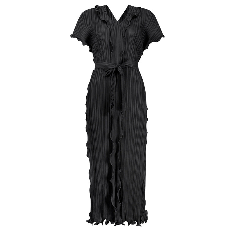 Robe féminine serrée à taille plissée