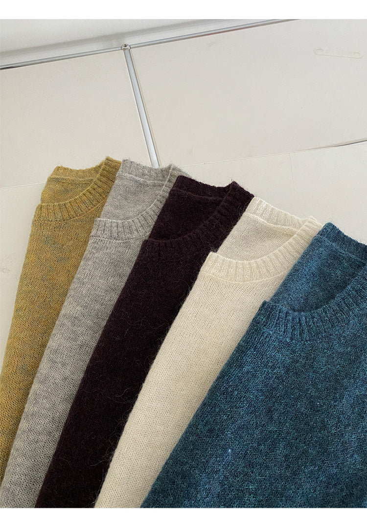 Women's Simple Wool Sweater Loose Knitted Mohair