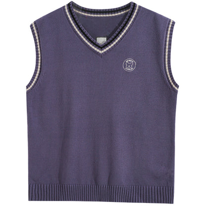 Japanese College Style Versatile Vest Sweater